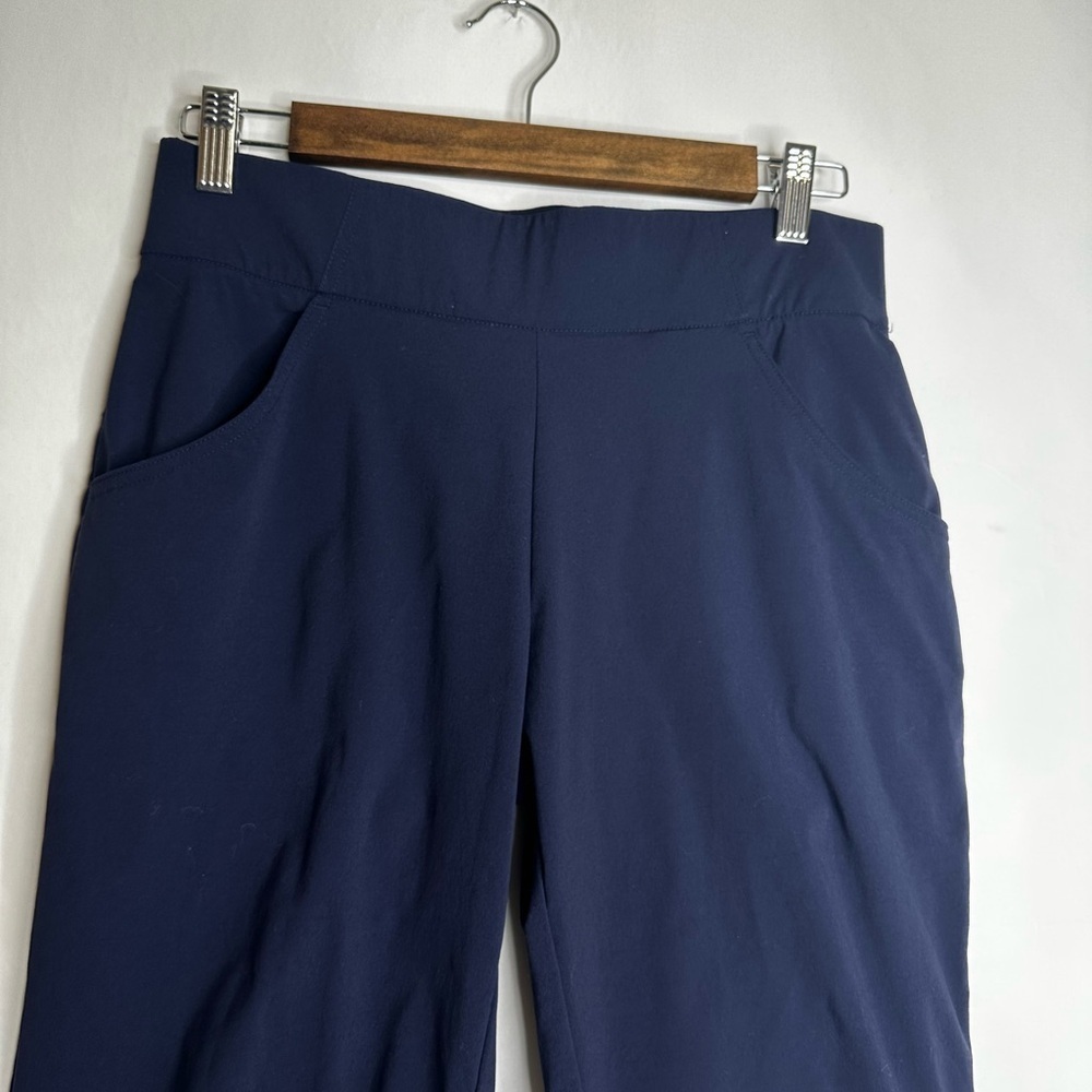 Columbia Blue Capris with Wide Waistband